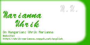 marianna uhrik business card
